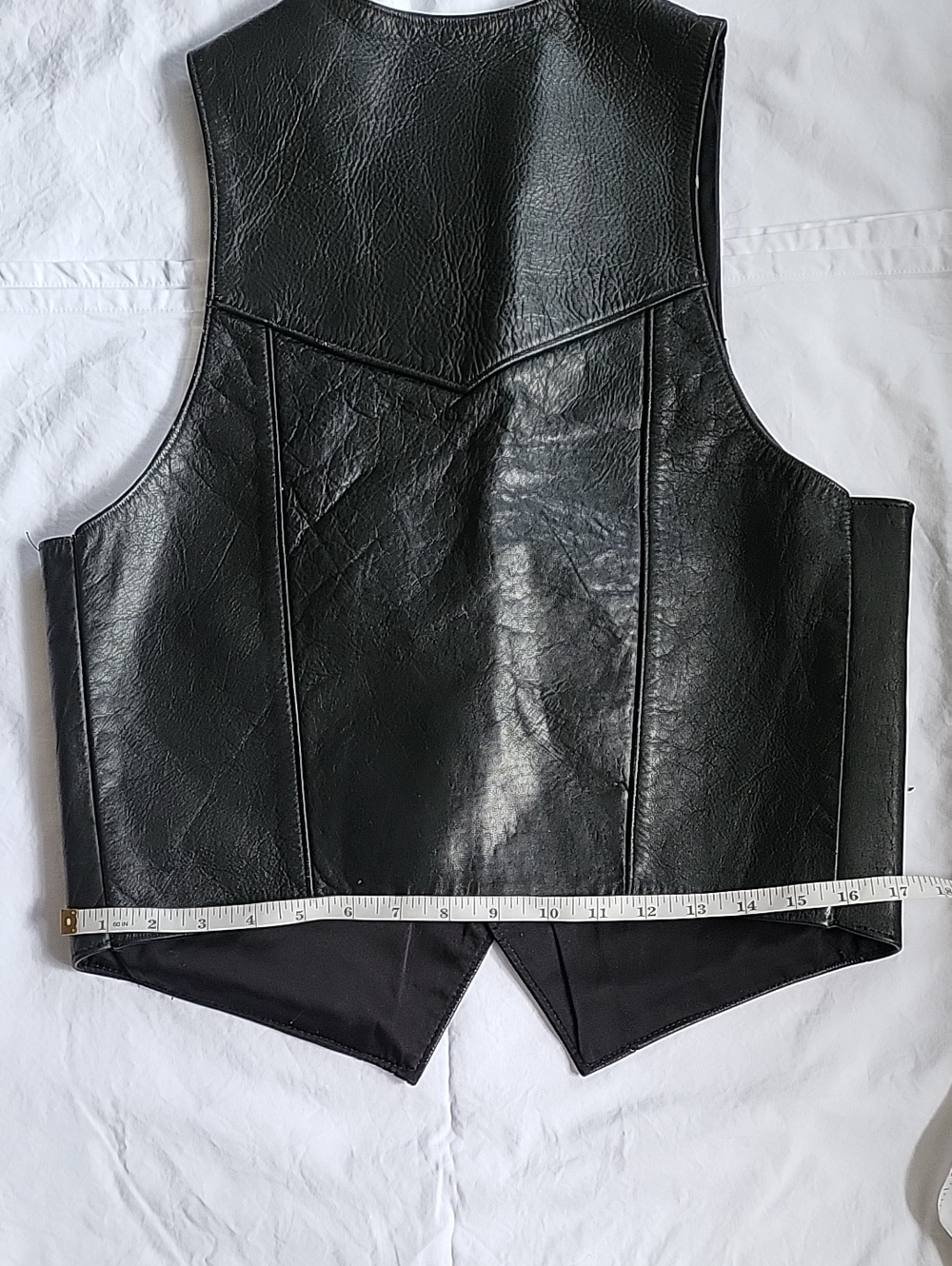 Espinozas Black Leather Vest with Concho Tassel Details Size S - Picture 8 of 9